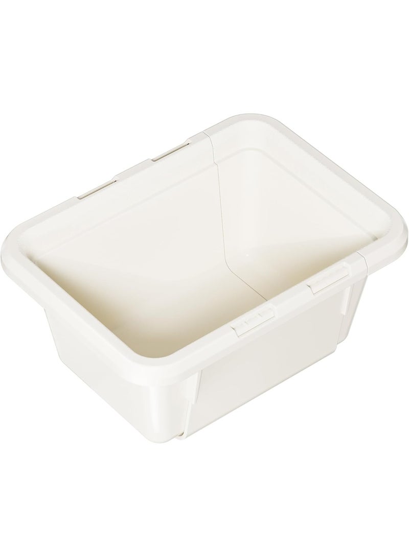 Marcolo Adjustable Plastic Drawer Organizer Basket – Expandable BPA-Free Storage Tray for Kitchen, Office, or Bathroom – White (Compact) - Image 1